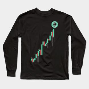 Vintage Stock Chart Ethereum ETH Coin To The Moon Trading Hodl Crypto Token Cryptocurrency Blockchain Wallet Birthday Gift For Men Women Kids Long Sleeve T-Shirt